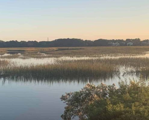 Hilton Head Island marsh view near new homes Salt marsh view on Hilton Head Island at sunset